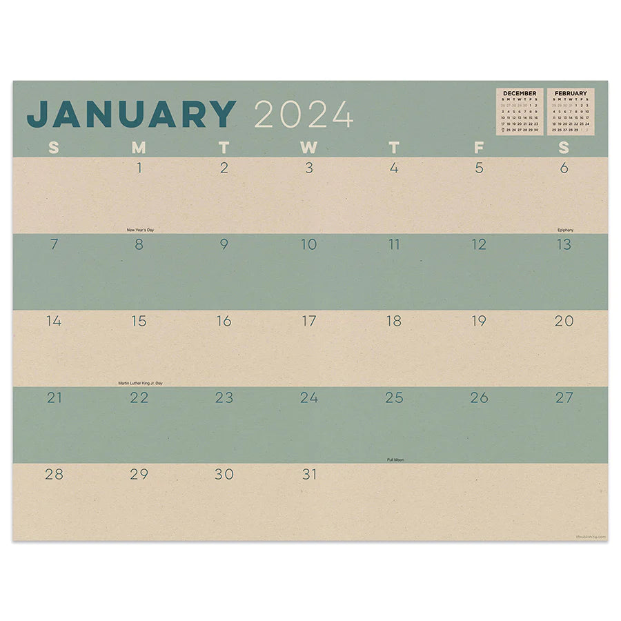 2024 Kraft - Medium Monthly Desk Pad Blotter Calendar