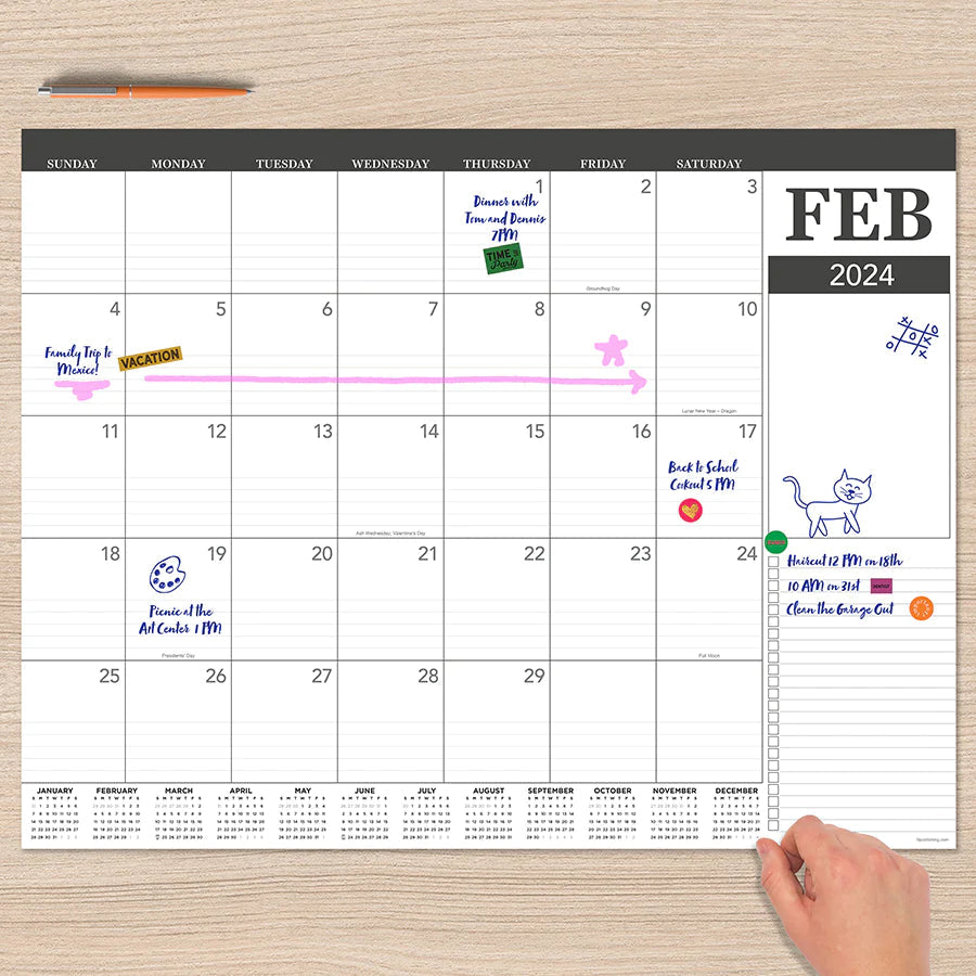 2024 Professional - Large Monthly Desk Pad Blotter Calendar