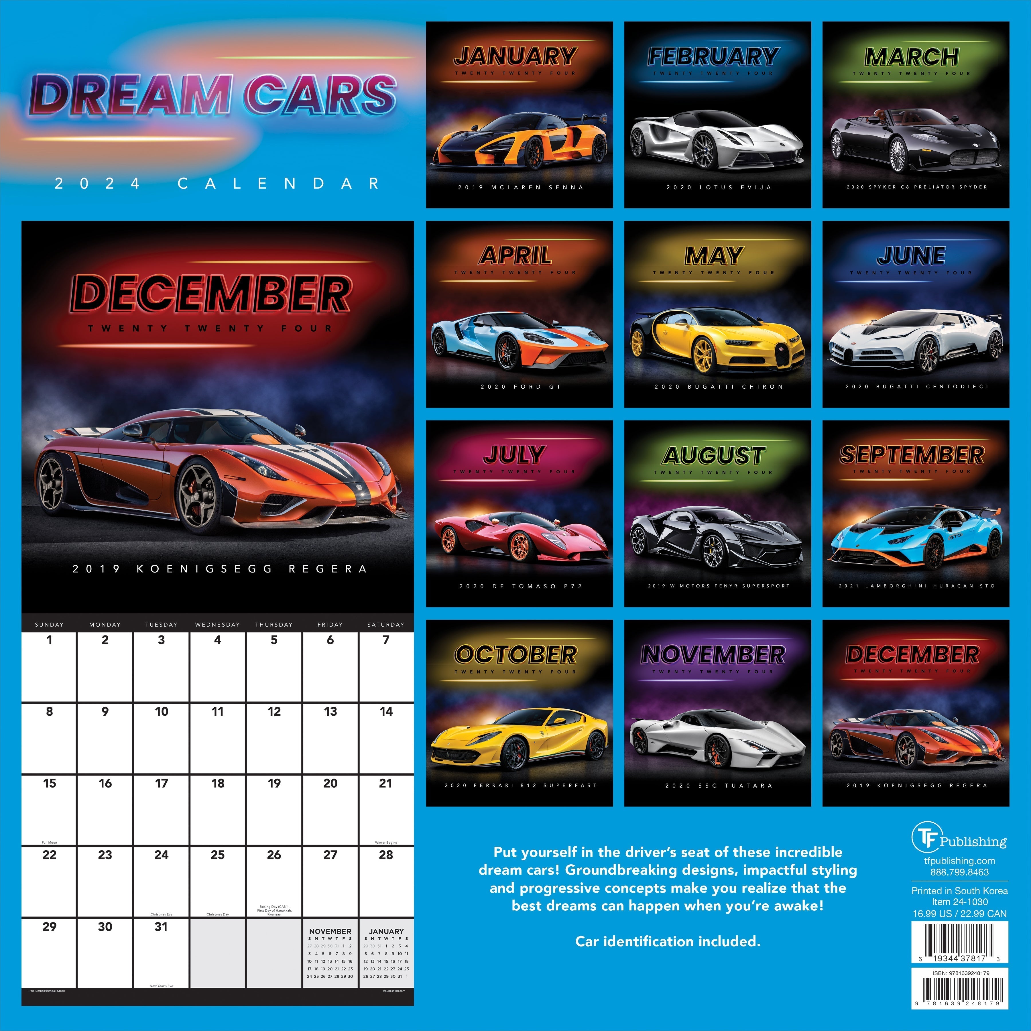 2024 Dream Cars - Square Wall Calendar