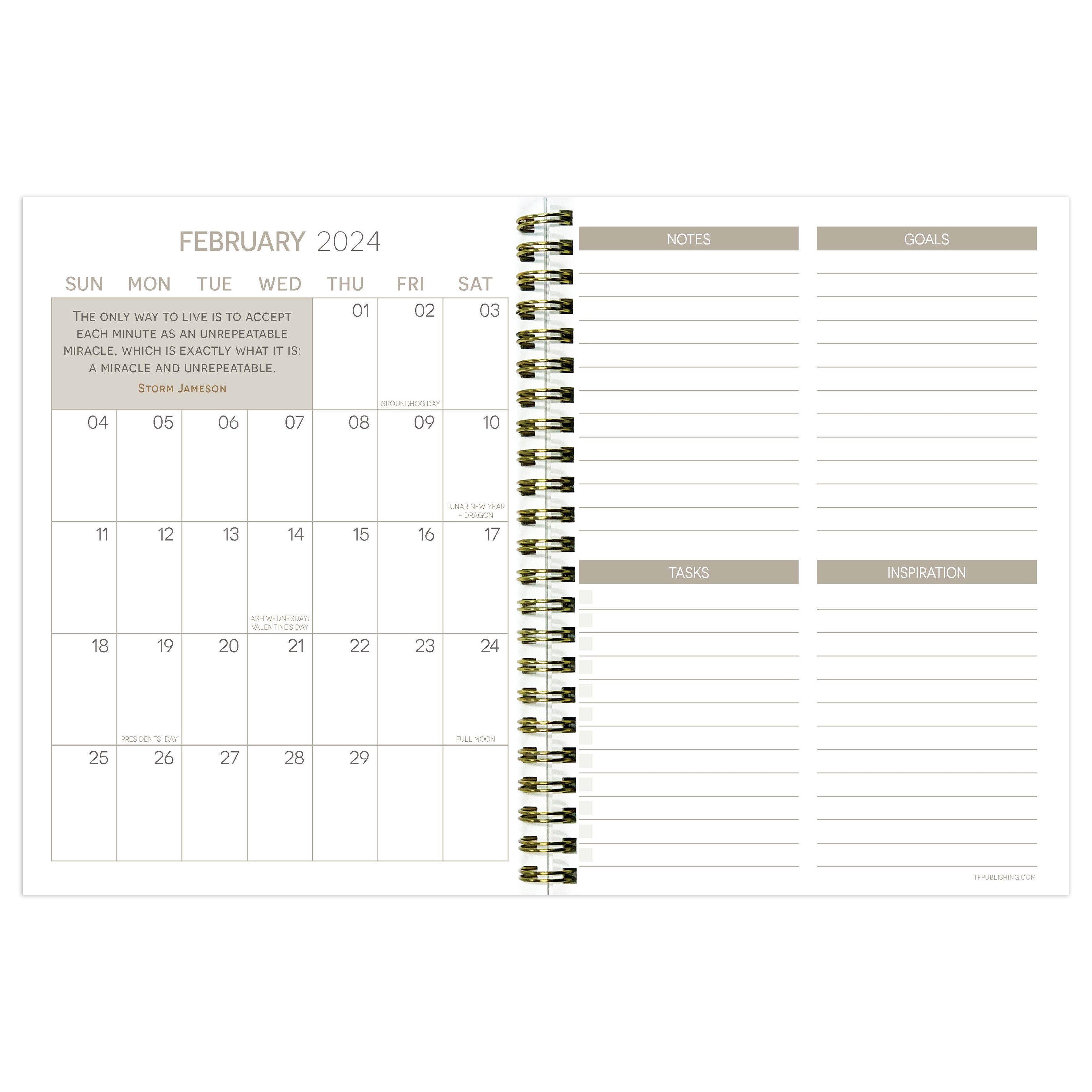 2024 Cashmere Zebra - Medium Weekly, Monthly Diary/Planner