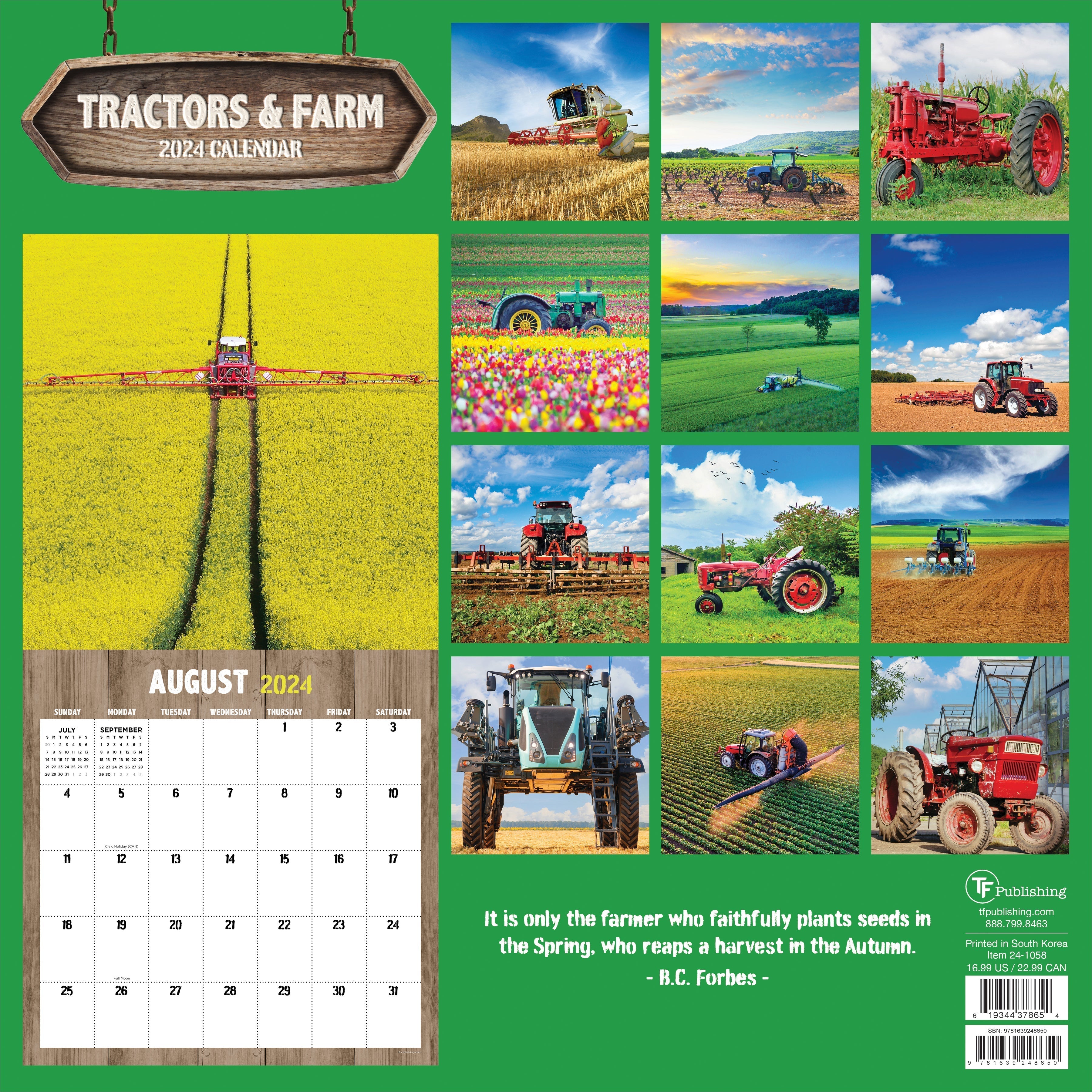 2024 Tractors & Farm Life - Square Wall Calendar