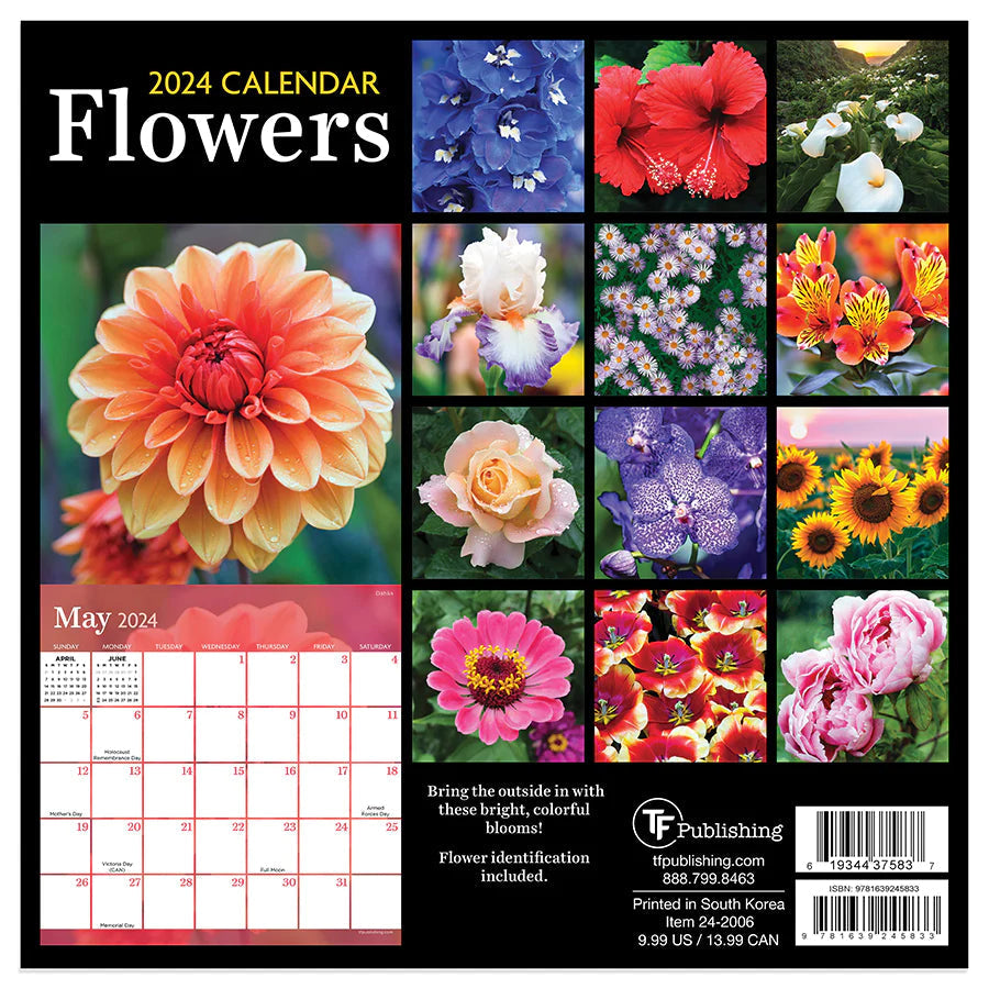 2024 Flowers - Mini Wall Calendar