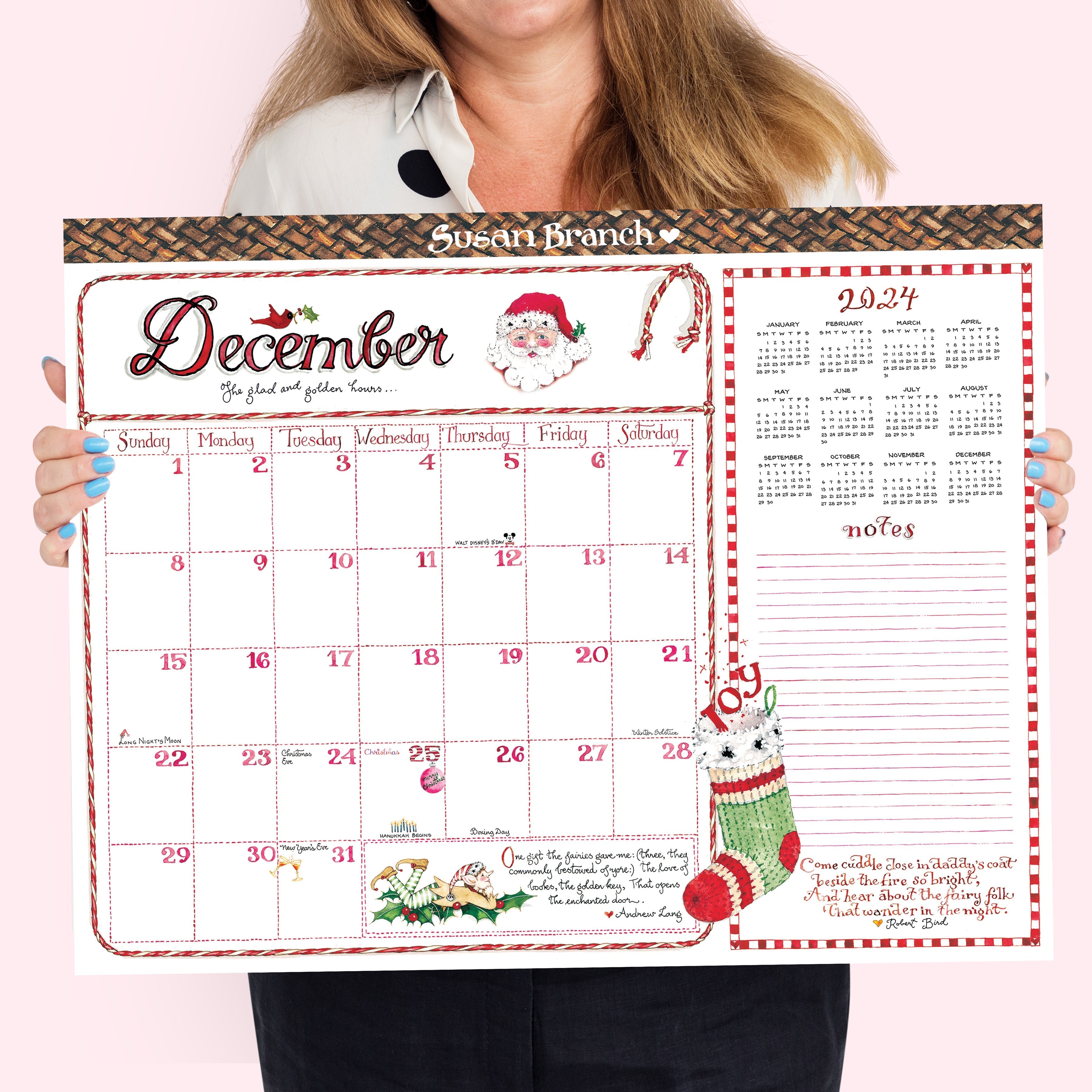 2024 Susan Branch - Large Monthly Desk Pad Blotter Calendar