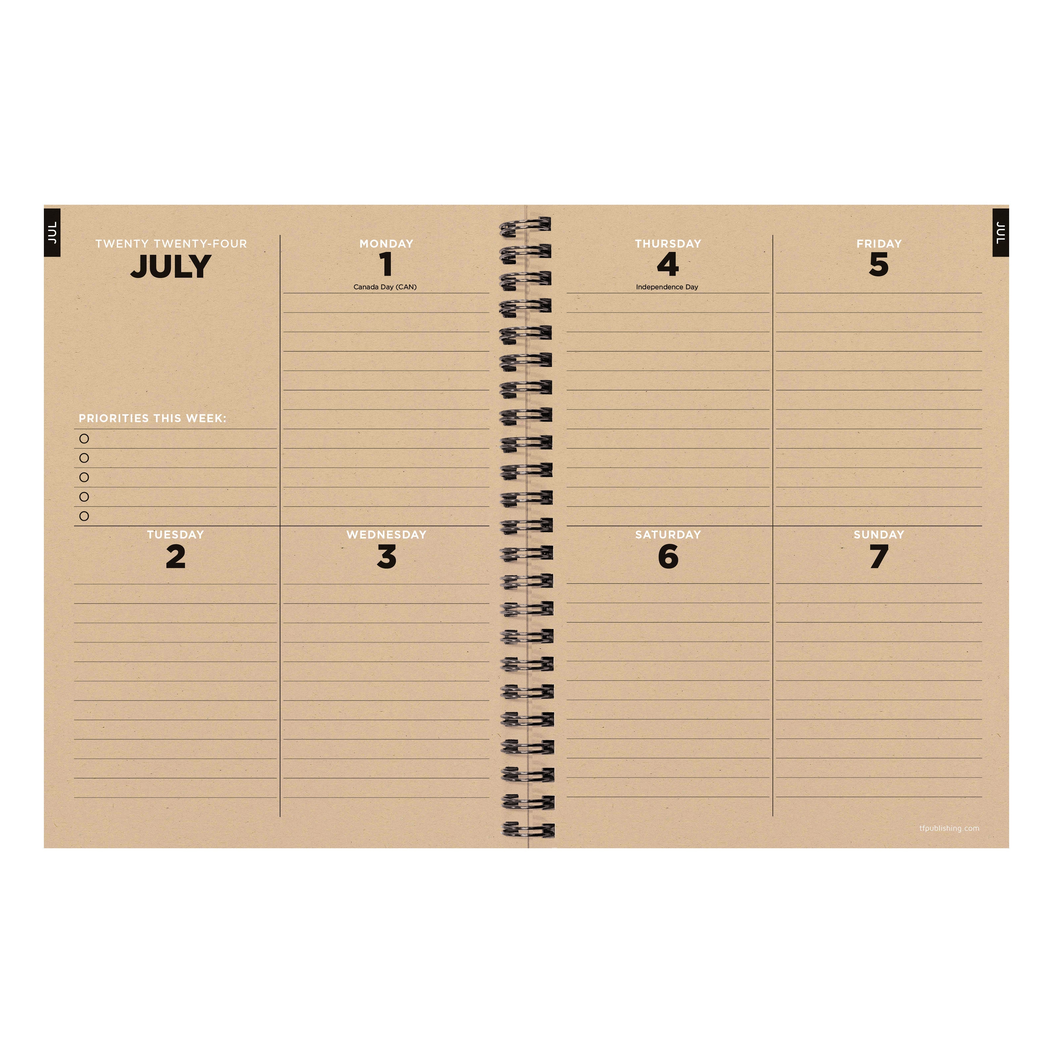 July 2024 - June 2025 Denim - Medium Weekly & Monthly Academic Year Diary/Planner