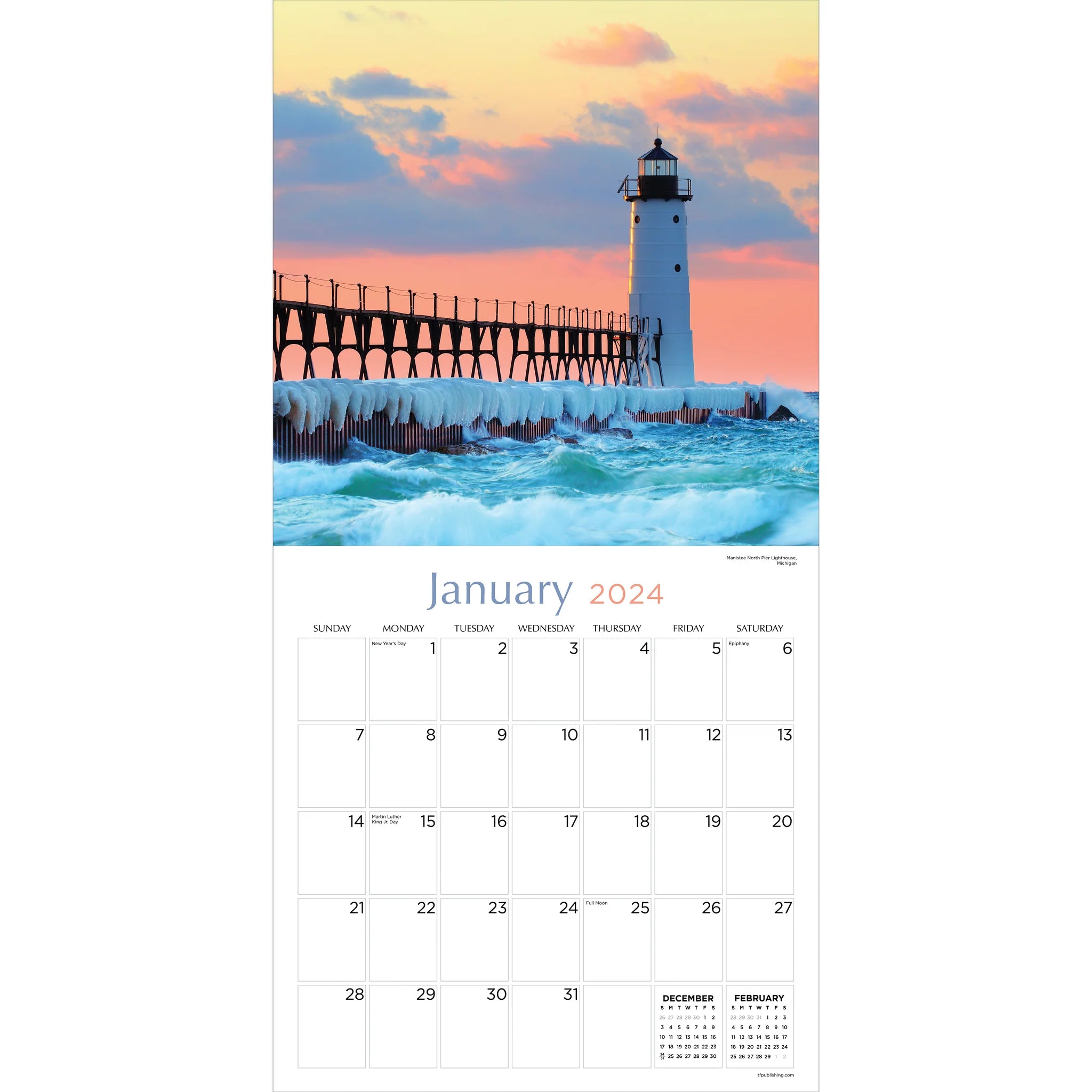2024 Lighthouses (by TF Publishing) - Square Wall Calendar